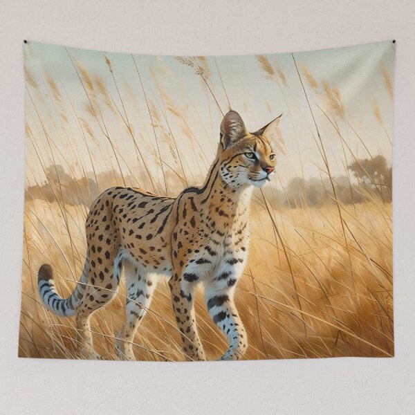 Item preview, Serval in Open Field designed and sold by RubisLeaf.