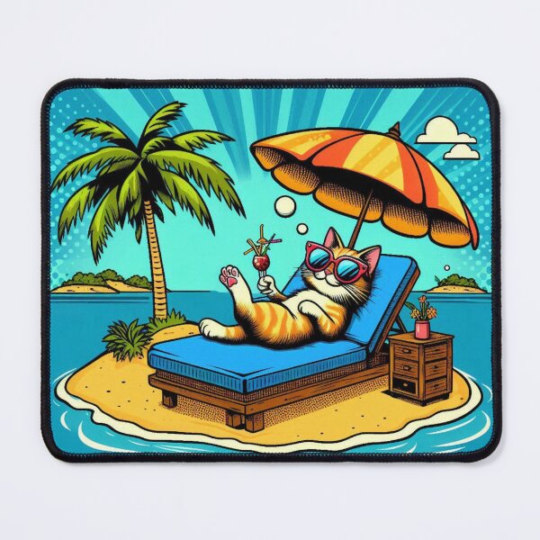 Item preview, Cute cat at summer holiday designed and sold by Dogandesighn.
