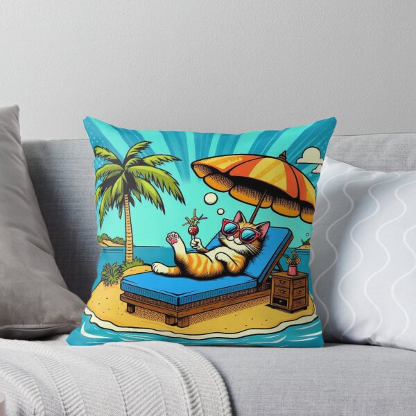 Item preview, Cute cat at summer holiday  designed and sold by Dogandesighn.