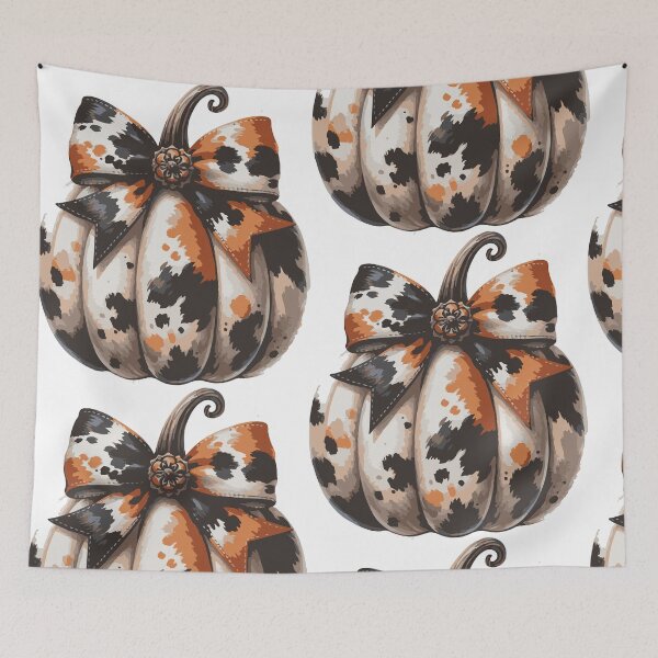 Item preview, Coquette Pumpkin, Autumn, Cowhide Bow, Trendy Gifts designed and sold by DesignDenDo ⭐⭐⭐⭐⭐.