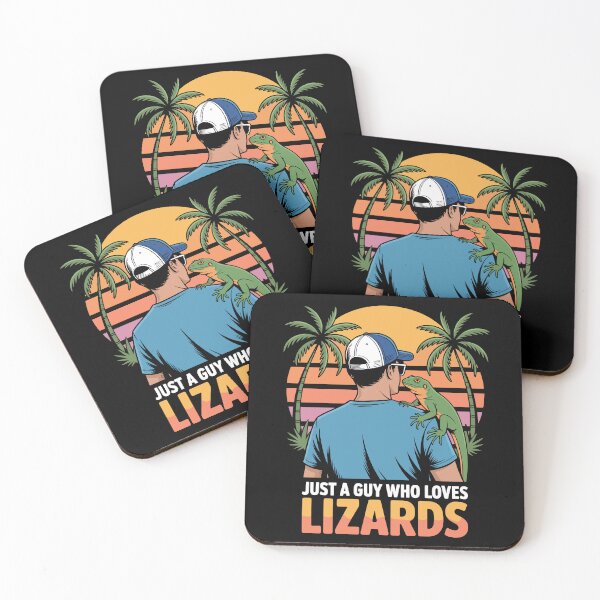 Item preview, Just a Guy Who Loves Lizards – Funny Retro Sunset Reptile Design designed and sold by Serbin.