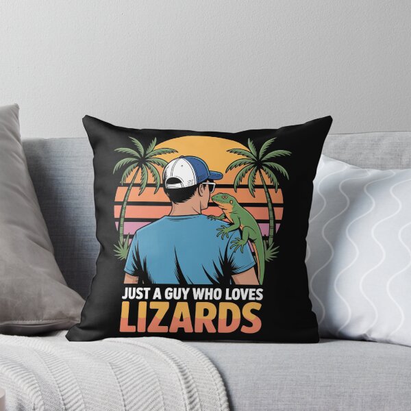 Item preview, Just a Guy Who Loves Lizards – Funny Retro Sunset Reptile Design designed and sold by Serbin.
