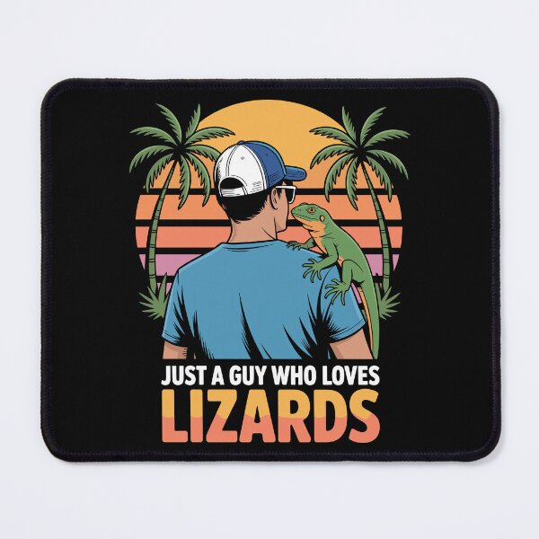 Item preview, Just a Guy Who Loves Lizards – Funny Retro Sunset Reptile Design designed and sold by Serbin.