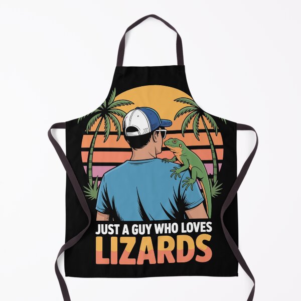 Item preview, Just a Guy Who Loves Lizards – Funny Retro Sunset Reptile Design designed and sold by Serbin.