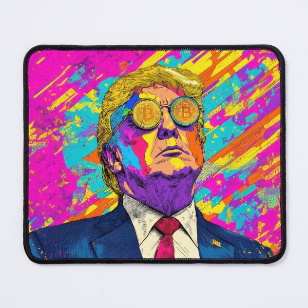 Item preview, Donald Trump with Bitcoin Glasses designed and sold by AImazeD.