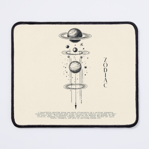 Item preview, Cosmic Planet Alignment – Celestial Line Art Illustration designed and sold by Inkora-Art.