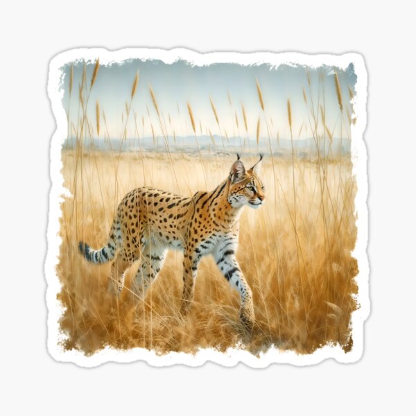 Item preview, Serval in Sunlit Savannah designed and sold by RubisLeaf.