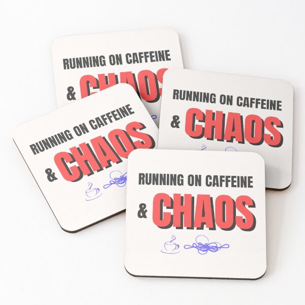 Item preview, Running on Caffeine and Chaos – Funny Coffee Lover Burnout Design designed and sold by thoratsdesign.
