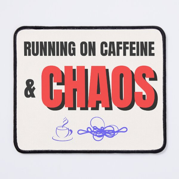 Item preview, Running on Caffeine and Chaos – Funny Coffee Lover Burnout Design designed and sold by thoratsdesign.