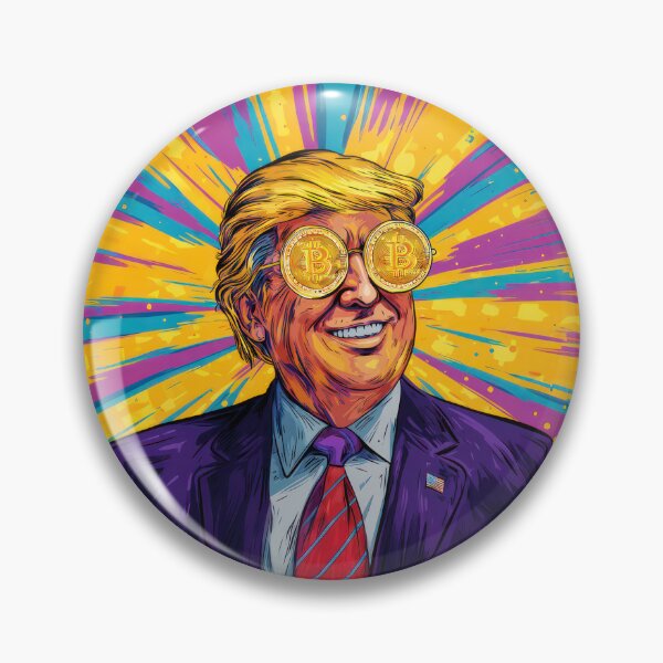 Item preview, Donald Trump with Bitcoin Glasses designed and sold by AImazeD.