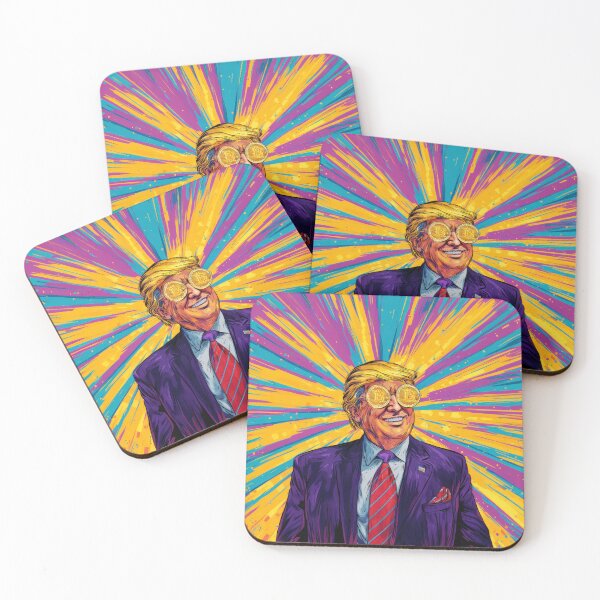 Item preview, Donald Trump with Bitcoin Glasses designed and sold by AImazeD.