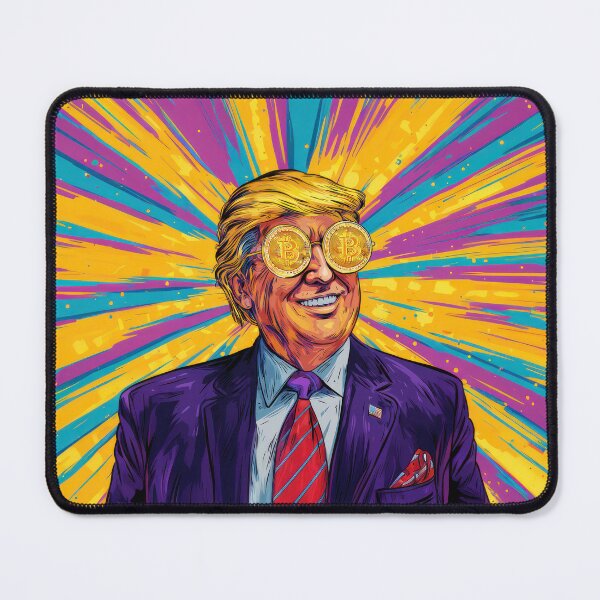 Item preview, Donald Trump with Bitcoin Glasses designed and sold by AImazeD.