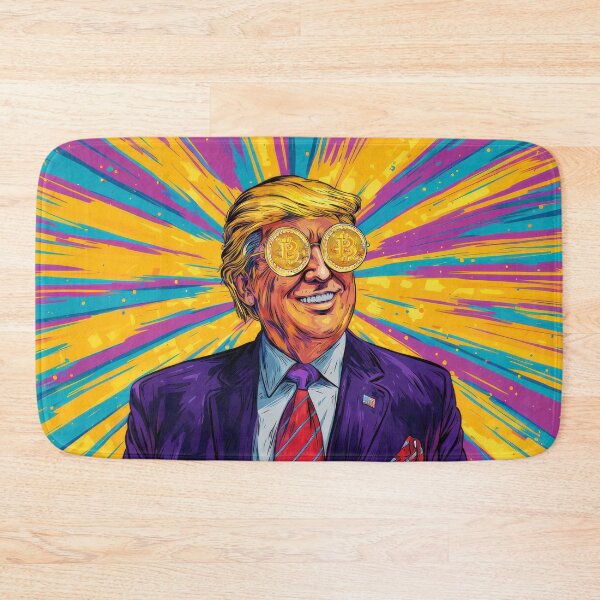 Item preview, Donald Trump with Bitcoin Glasses designed and sold by AImazeD.