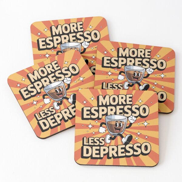 Item preview, More Espresso Less Depresso – Sassy Espresso Lover Gift for Office & Home designed and sold by Cafe-Color.