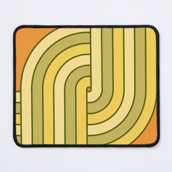 Item preview, 70s Retro Vintage Style Geometric Pattern Orange Yellow and Green designed and sold by tonymagnerart.