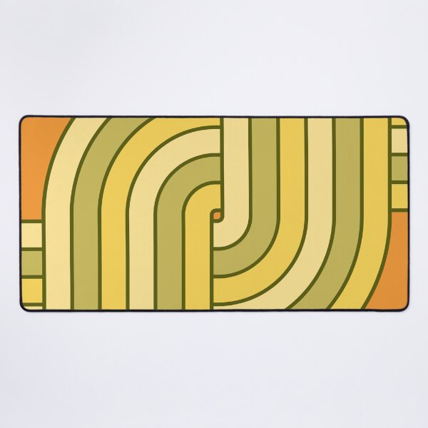 Item preview, 70s Retro Vintage Style Geometric Pattern Orange Yellow and Green designed and sold by tonymagnerart.