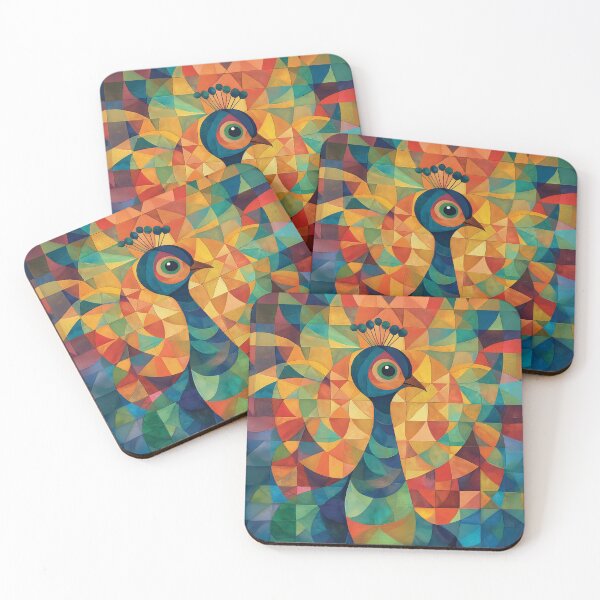 Item preview, Modern Peacock Artwork with Optical Patterned Shapes and Textures. designed and sold by HEMRO.