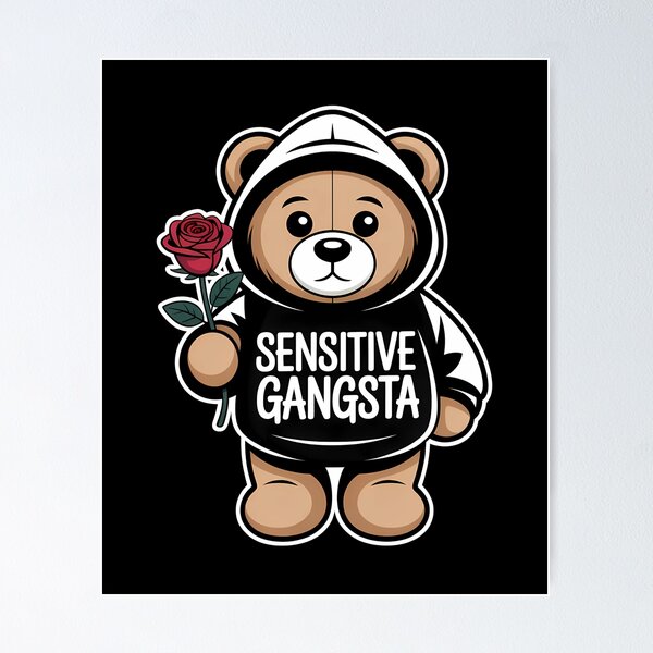Item preview, Sensitive Gangsta - This gift is perfect for people who combine a tough style with a sensitive heart and want to express themselves with humor and authenticity. designed and sold by ZyziowskyArt.