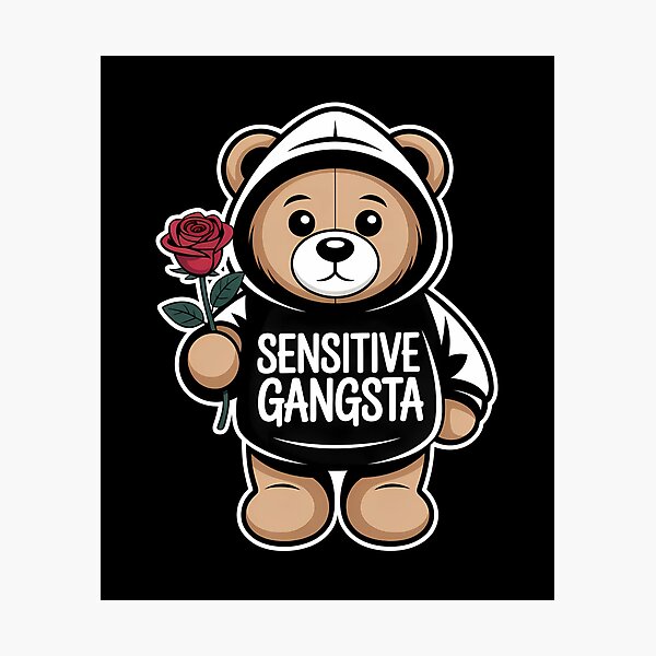 Item preview, Sensitive Gangsta - This gift is perfect for people who combine a tough style with a sensitive heart and want to express themselves with humor and authenticity. designed and sold by ZyziowskyArt.