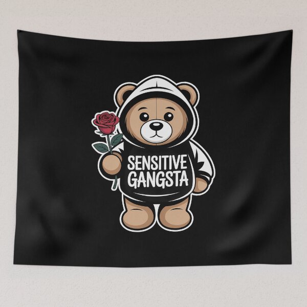 Item preview, Sensitive Gangsta - This gift is perfect for people who combine a tough style with a sensitive heart and want to express themselves with humor and authenticity. designed and sold by ZyziowskyArt.