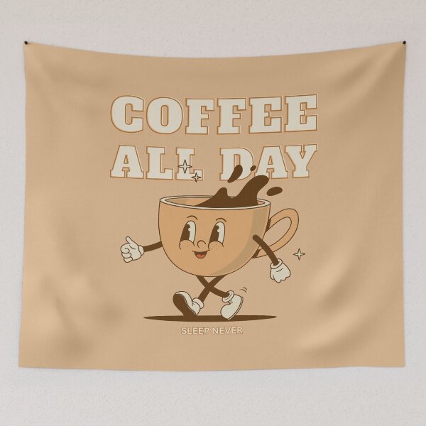 Item preview, Coffee All Day Sleep Never - Retro Cartoon Coffee Lover designed and sold by Frezcola.