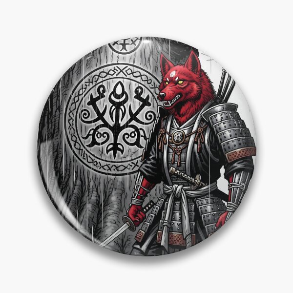 Artikelvorschau, Red Wolf Demon Samurai - Im Stil von Beserk - Scythianshead Design entworfen und verkauft von Scythianshead .