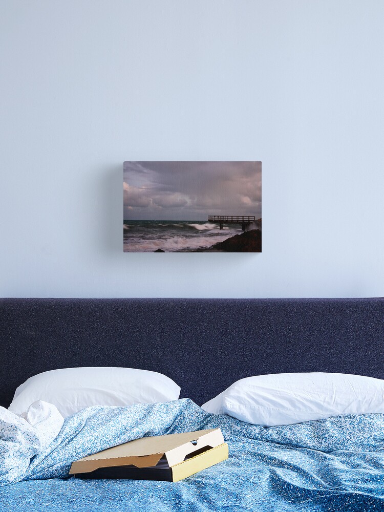 Thumbnail 1 of 3, Canvas Print, Pier - before dawn light designed and sold by Andreas Koepke.