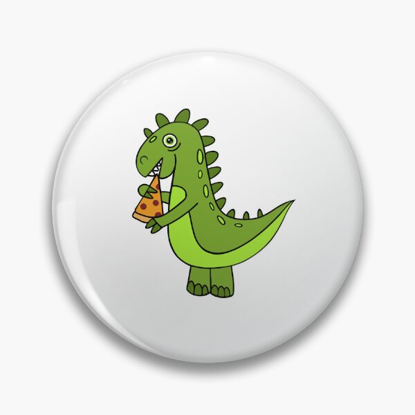 Item preview, Cute Dinosaur Eating Pepperoni Pizza Slice designed and sold by Sartoris Art.