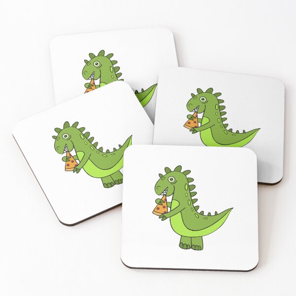 Item preview, Dinosaur Eating Pizza designed and sold by Sartoris Art.