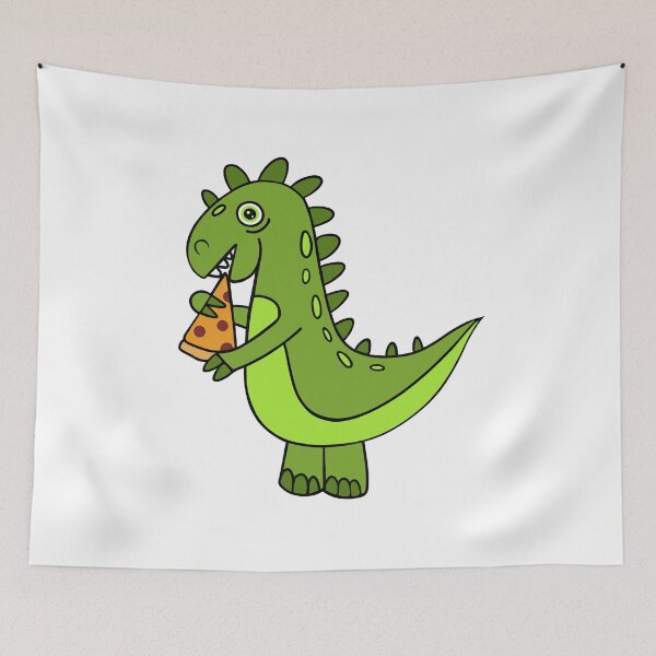 Item preview, Dinosaur Eating Pizza designed and sold by Sartoris Art.