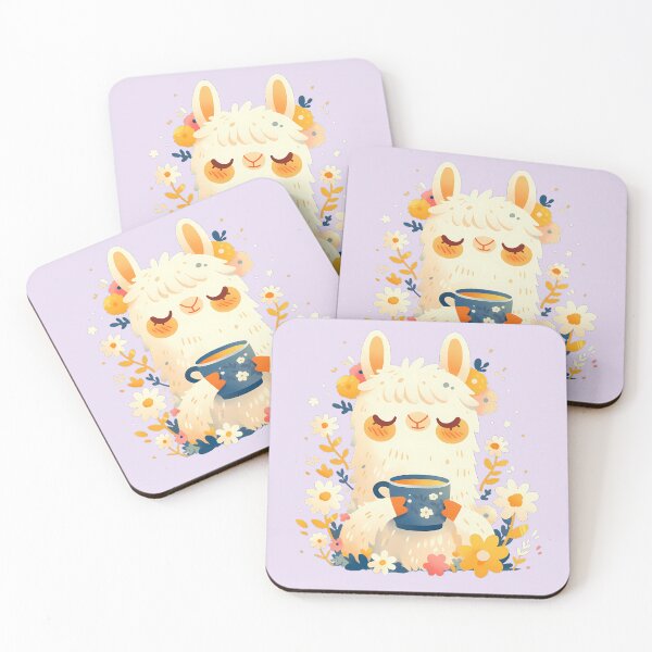 Item preview, Happy Llama drinking tea designed and sold by WoollenLlama.