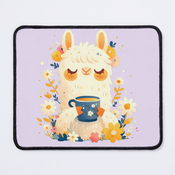 Item preview, Happy Llama drinking tea designed and sold by WoollenLlama.