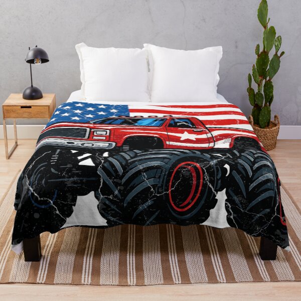 Item preview, American flag monster truck graphic for country lover,gift designed and sold by TEEDESIGMSTUDIO.