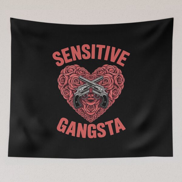 Item preview, Sensitive Gangsta - This gift is perfect for people who combine a tough style with a sensitive heart and want to express themselves with humor and authenticity.  designed and sold by ZyziowskyArt.