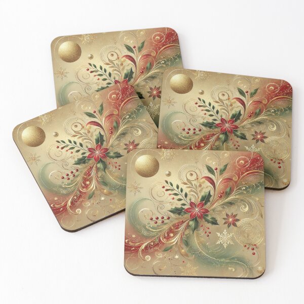 Item preview, Poinsettia Twilight Magic Abstract Art Christmas Special designed and sold by Dream Bloom Gallery.