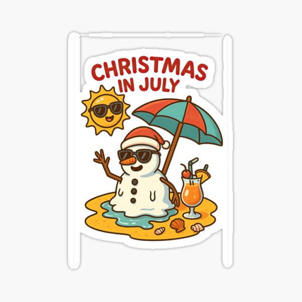 Item preview, Funny Melting Snowman – Christmas in July Beach Design designed and sold by ThePrintFlow.
