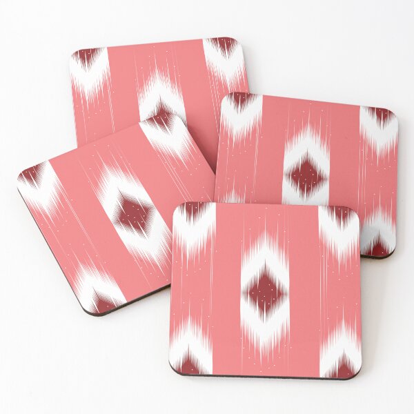 Item preview, Warm Coral Ikat-Inspired Seamless Textile Patter. Minimal Ethnic Vibe with Tribal Diamond Motifs. designed and sold by Kopii Art.