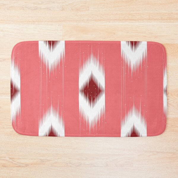 Item preview, Warm Coral Ikat-Inspired Seamless Textile Patter. Minimal Ethnic Vibe with Tribal Diamond Motifs. designed and sold by Kopii Art.