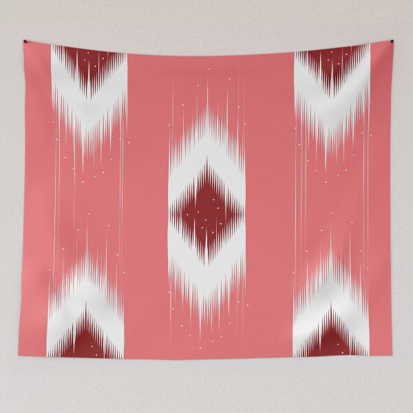 Item preview, Warm Coral Ikat-Inspired Seamless Textile Patter. Minimal Ethnic Vibe with Tribal Diamond Motifs. designed and sold by Kopii Art.