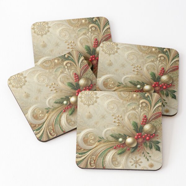 Item preview, Gilded Holly Whirl Abstract Art Christmas Special designed and sold by Dream Bloom Gallery.