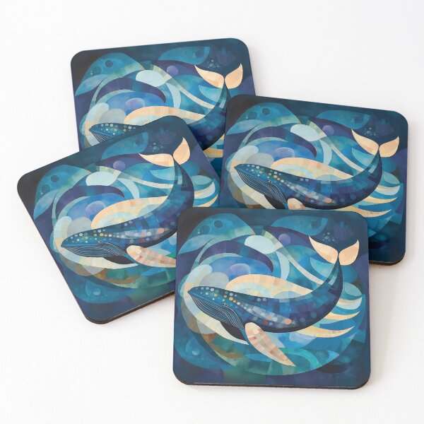 Item preview, A design of a Blue Whale's Abstract Journey Through Shimmering Seas. designed and sold by HEMRO.