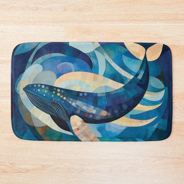 Item preview, A design of a Blue Whale's Abstract Journey Through Shimmering Seas. designed and sold by HEMRO.