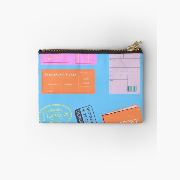 Artikelvorschau, Blaues Reiseticket- und Passstempel-Design entworfen und verkauft von CherryWavesJune.