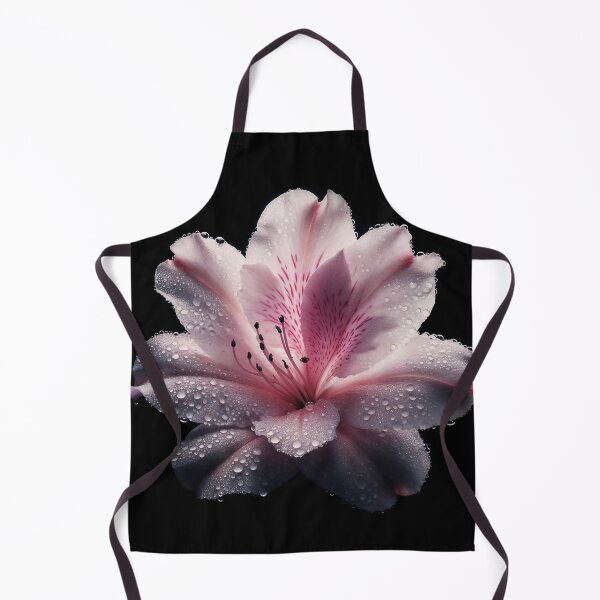 Item preview, Pink Azalea Flower with Waterdrops on Black background designed and sold by SolaoLab.