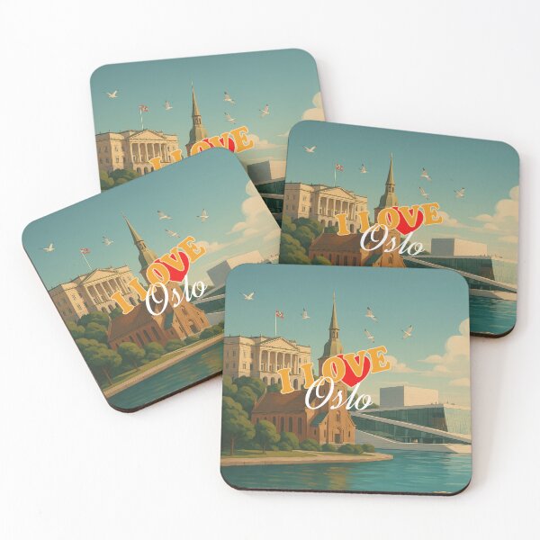 Item preview, Greetings from OSLO Norway - Modern Colorful City View designed and sold by Earth Celebration Designs.