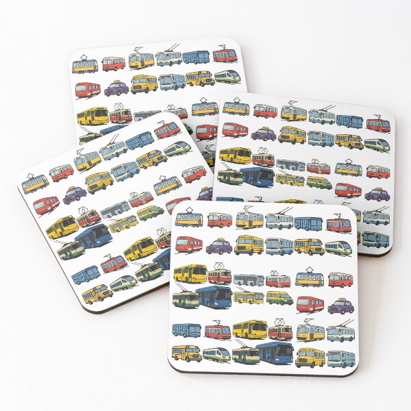 Item preview, Stylized Public Transport Set (Tram, Trolleybus, Bus, Minibus) designed and sold by ChernivtsiSkoda.