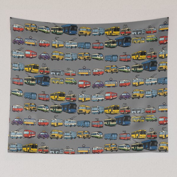 Item preview, Stylized Public Transport Set (Tram, Trolleybus, Bus, Minibus) designed and sold by ChernivtsiSkoda.