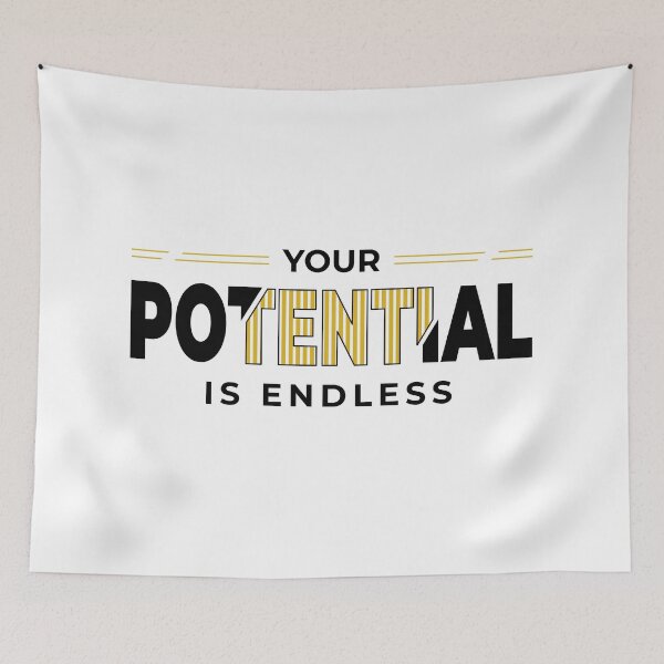 Item preview, Your Potential is Endless – Motivational Positive Quote Typography Design designed and sold by PnrArtDesign.