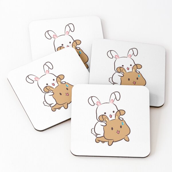 Item preview, Nua and Nia love bunnies couple exercise pushup designed and sold by zand-n-zive.