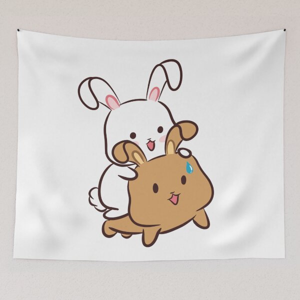 Item preview, Nua and Nia love bunnies couple exercise pushup designed and sold by zand-n-zive.